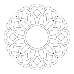 Easy Mandala, mandalas flowers for coloring, vector file