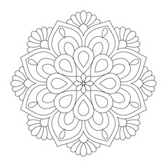 Beautiful mandala design for coloring book, tattoo design, vector file