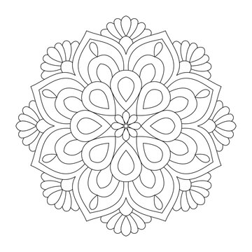 recommend clip art: Beautiful mandala design for coloring book, tattoo design, vector file