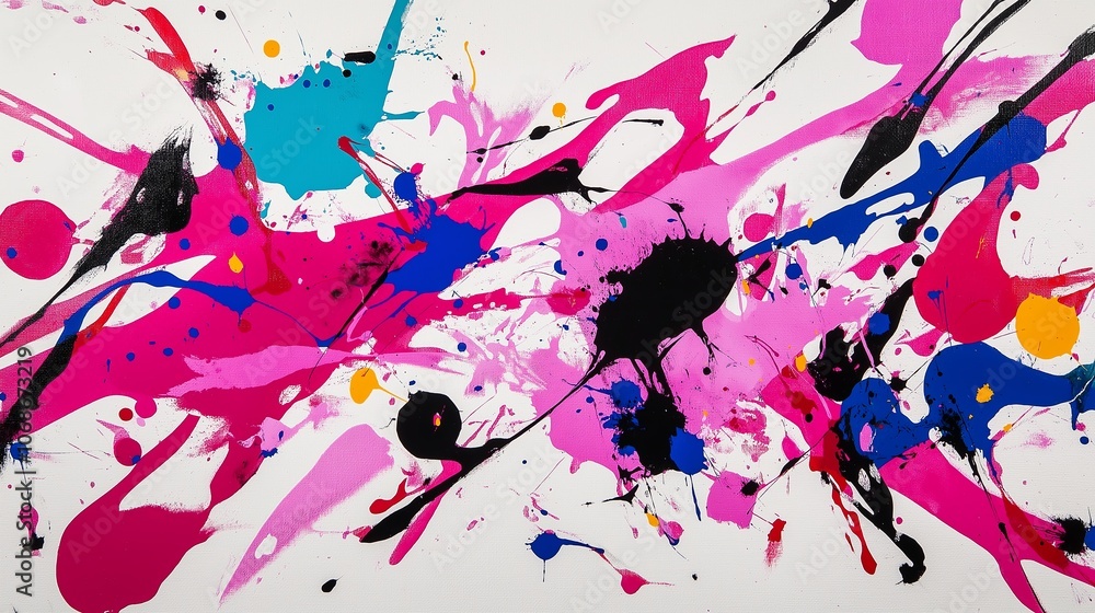 Poster artistic splatter of paint on a canvas