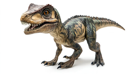 Obraz premium Dinosaur with its mouth open and it's mouth wide open , Dinosaur T-rex isolated on white background , T-Rex dinosaur isolated on a white background 