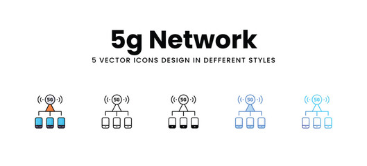 5g Network vector icons set stock illustration