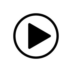 アイコン　透過　シンプルな再生ボタン　黒　Icon transparent simple play button black