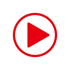 アイコン　透過　シンプルな再生ボタン　赤　透過PNG　Icon transparent simple play button red