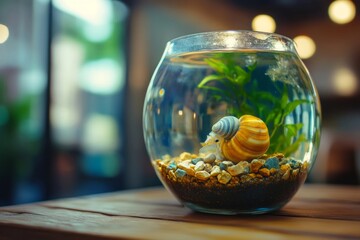 an aquarium filled with cute fish, someone's hobby of keeping fish for home room decoration display