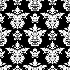 Vector damask pattern, floral damask ornament for wallpapers, textile, wrapping.