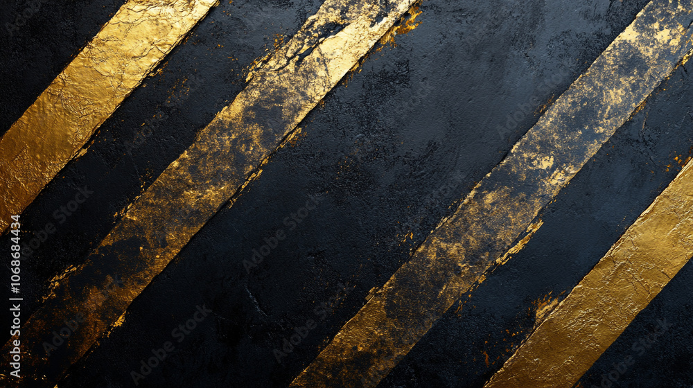 Aufkleber dark textured background with golden diagonal stripes pattern creating a modern abstract design