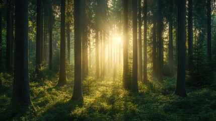 Fototapeta premium sunrise in the forest