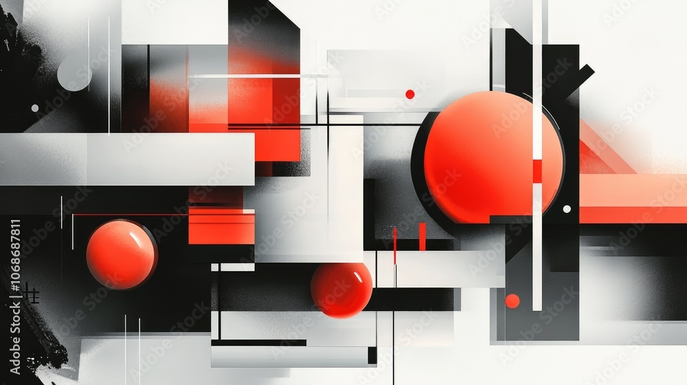 Poster a sleek, minimalist digital artwork with clean, geometric shapes and a futuristic color palette, ble