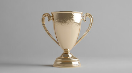 Golden trophy on a grey background. Sport tournament award.