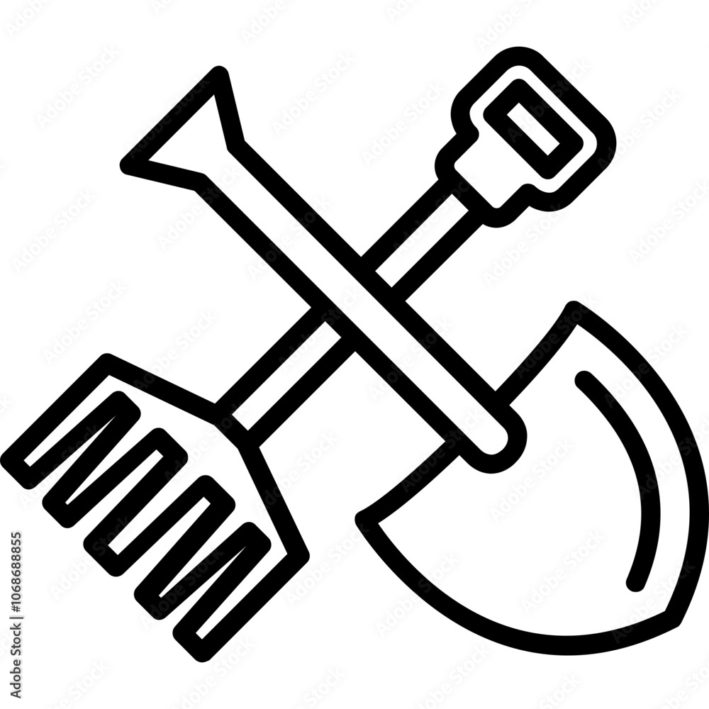 Wall mural Garden Tools Icon