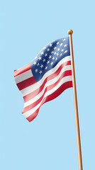 Fototapeta premium Honor our heroes celebrate veterans day with the american flag at sunrise