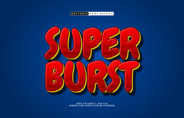 super burst editable text effect with a kids and play text style