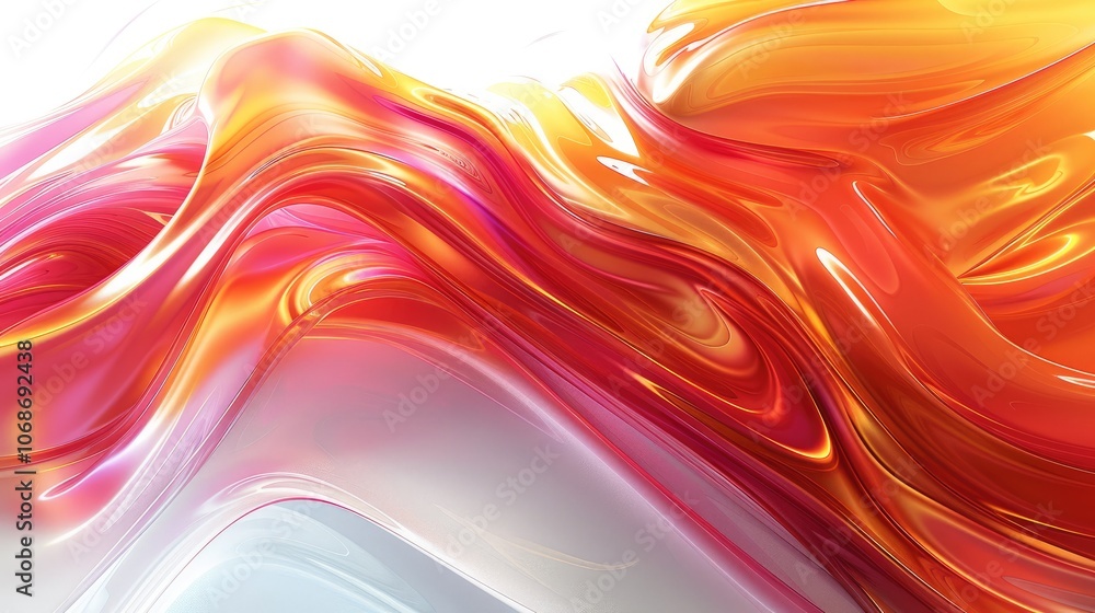 Aufkleber abstract background with colorful swirls and lines on a white background, 3d rendering illustration,