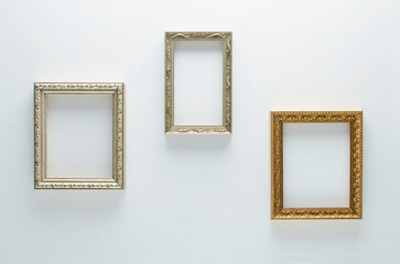 USA, New Jersey, Mendham, Empty picture frames on gallery wall