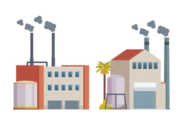 Factory building vector illustration, element for city, infographic and industry illustration