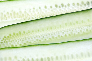 Close-up of fresh sliced cucumbers