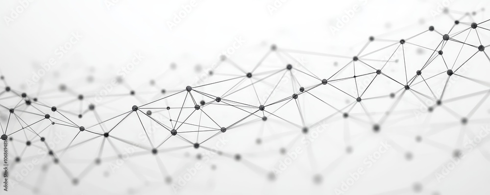 Poster a minimalist abstract design featuring interconnected dots and lines, representing data, networks, a