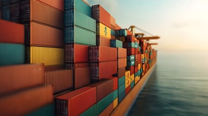 Fototapeta premium Efficient AI Powered Global Trade Optimization and Integrated Maritime Logistics Network for Streamlined Supply Chain Management Showcasing Advanced Transportation Data Analytics and Visionary Future