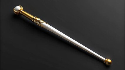 Naklejka premium Ornate Golden and Silver Staff with Pearl Top