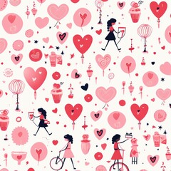 Romantic valentine's day pattern for decorative design and craft projects