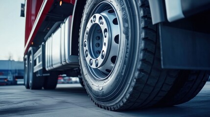 Close-up of a Large Truck Tire