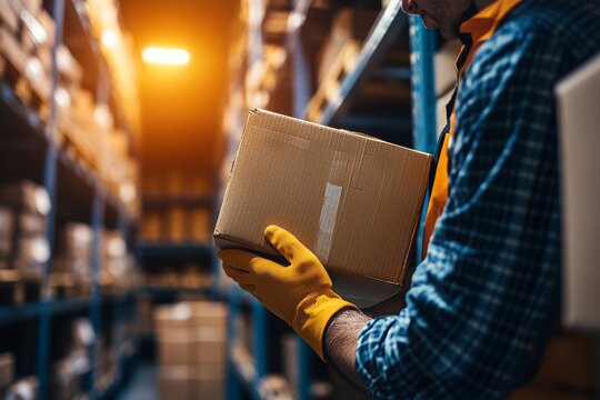 A worker carrying load safely and correct way according to workplace ergonomic requirement.