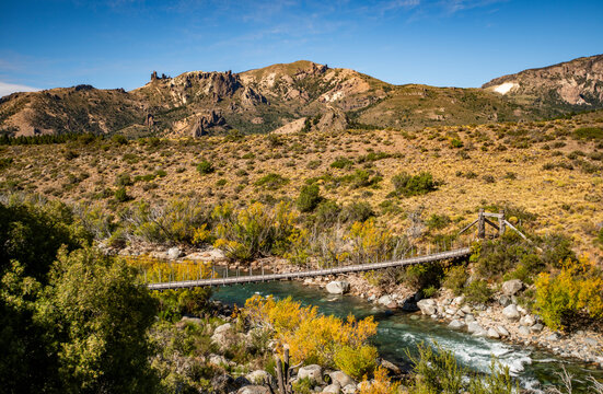 Livestock bridge over Traful River on Estancia Arroyo Verde