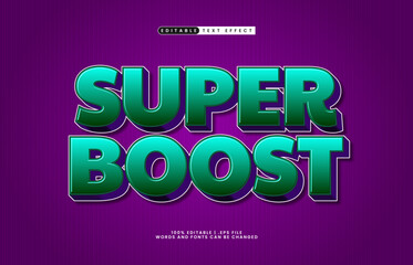 super boost editable text effect with a hero and game text style