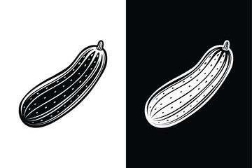 Cucumber vector illustration logo icon clipart. Cucumber Icon on White Background Vector Art Illustration on white background.
