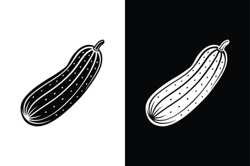 Cucumber vector illustration logo icon clipart. Cucumber Icon on White Background Vector Art Illustration on white background.