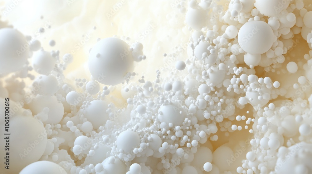 Poster abstract 3d science visualization of molecules and atoms in a seamless background, representing the 