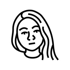 indifference woman expression line icon vector. indifference woman expression sign. isolated contour symbol black illustration