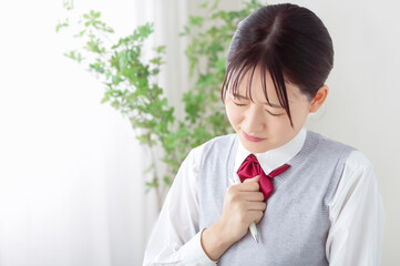 思春期の悩み事を抱えている女子高生