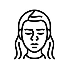 anguish woman expression line icon vector. anguish woman expression sign. isolated contour symbol black illustration