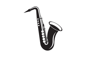 Naklejka premium Saxophone Silhouette vector illustration, Saxophone Silhouette Bundle 