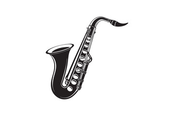Naklejka premium Saxophone Silhouette vector illustration, Saxophone Silhouette Bundle 