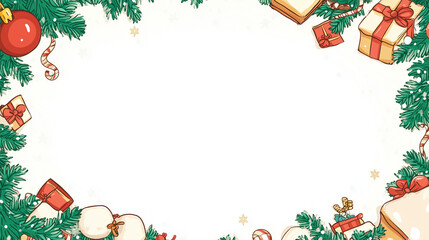 white background with christmas assets around it with copy space