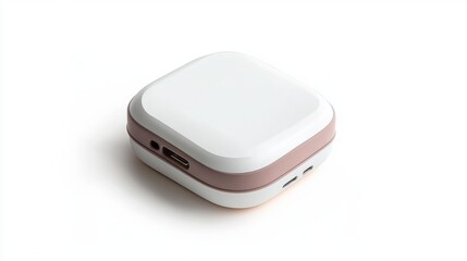 Portable hand warmer with modern design, isolated on a white background for winter tech themes