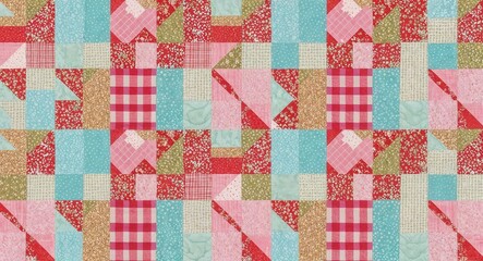 Patchwork quilt background with soft patterns for cozy charm
