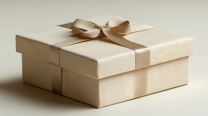 a light beige gift box on a white background