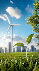 Obraz premium Innovative urban infrastructure building sustainable smart cities