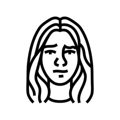disapproval woman expression line icon vector. disapproval woman expression sign. isolated contour symbol black illustration