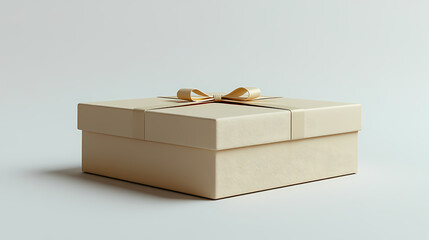 a light beige gift box on a white background