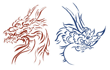 dragon tattoo design vector for card decoration illustration