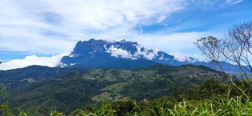 landscape mount kinabalu with sky