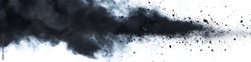 Poster a dynamic black spray effect that creates a grainy and smoky texture, making it perfect for enhancin