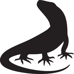 lizard animal logo silhouette vector art illustration
