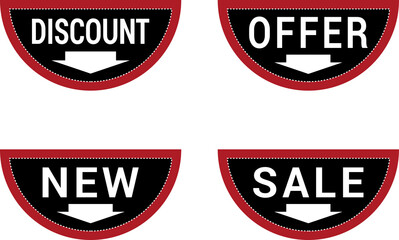 Stickers for New Arrival shop product tags, new labels or sale badges and banners vector sticker icons templates