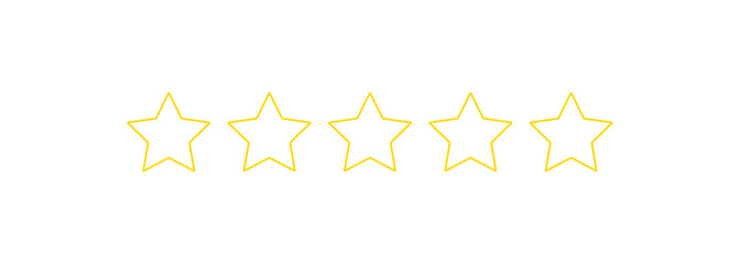 Five stars quality rating icon.